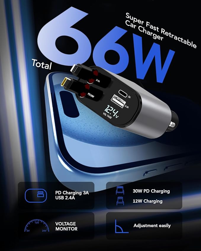 ModernDrive™ Retractable Car Charger – Turn Any Car Into a Tesla Vibe