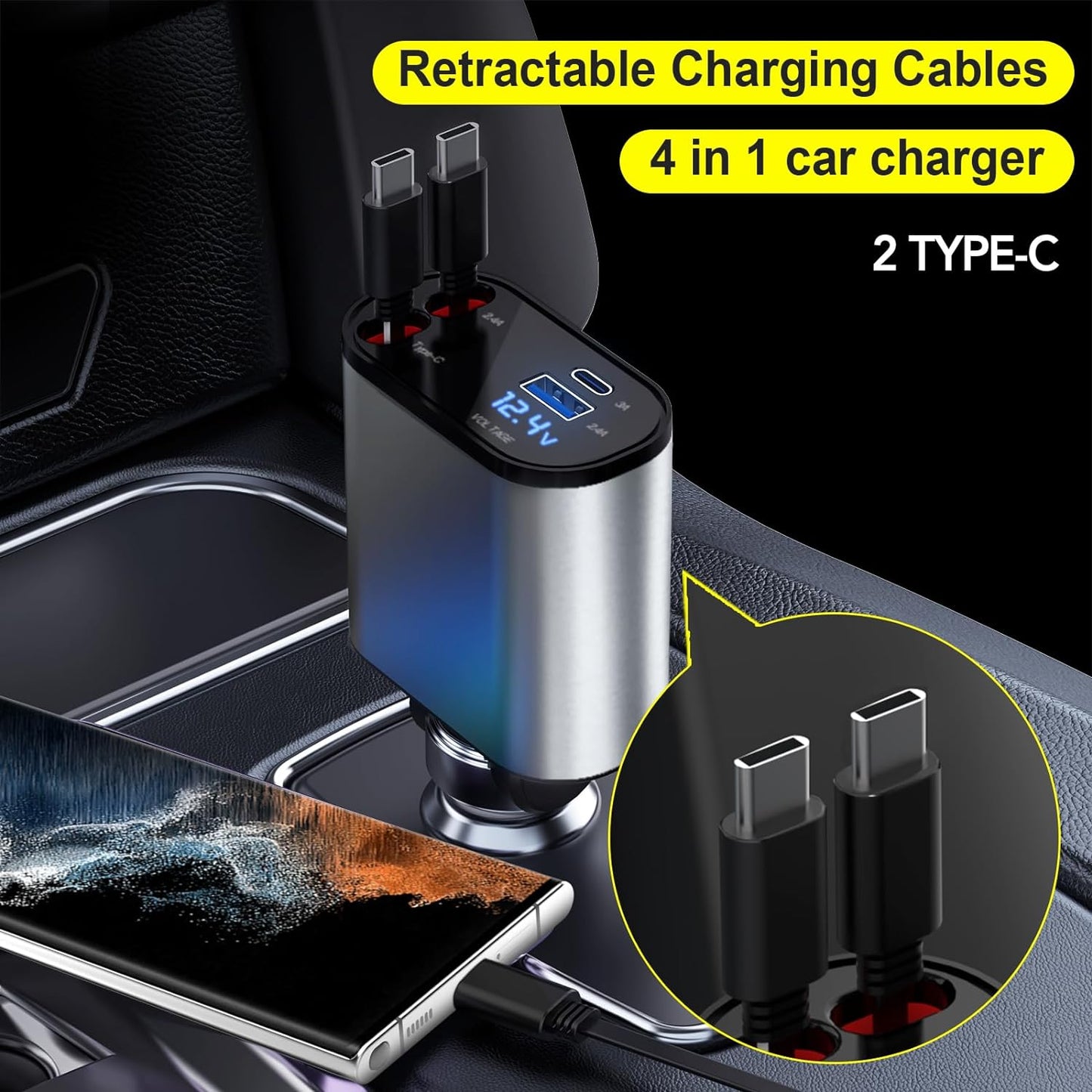ModernDrive™ Retractable Car Charger – Turn Any Car Into a Tesla Vibe