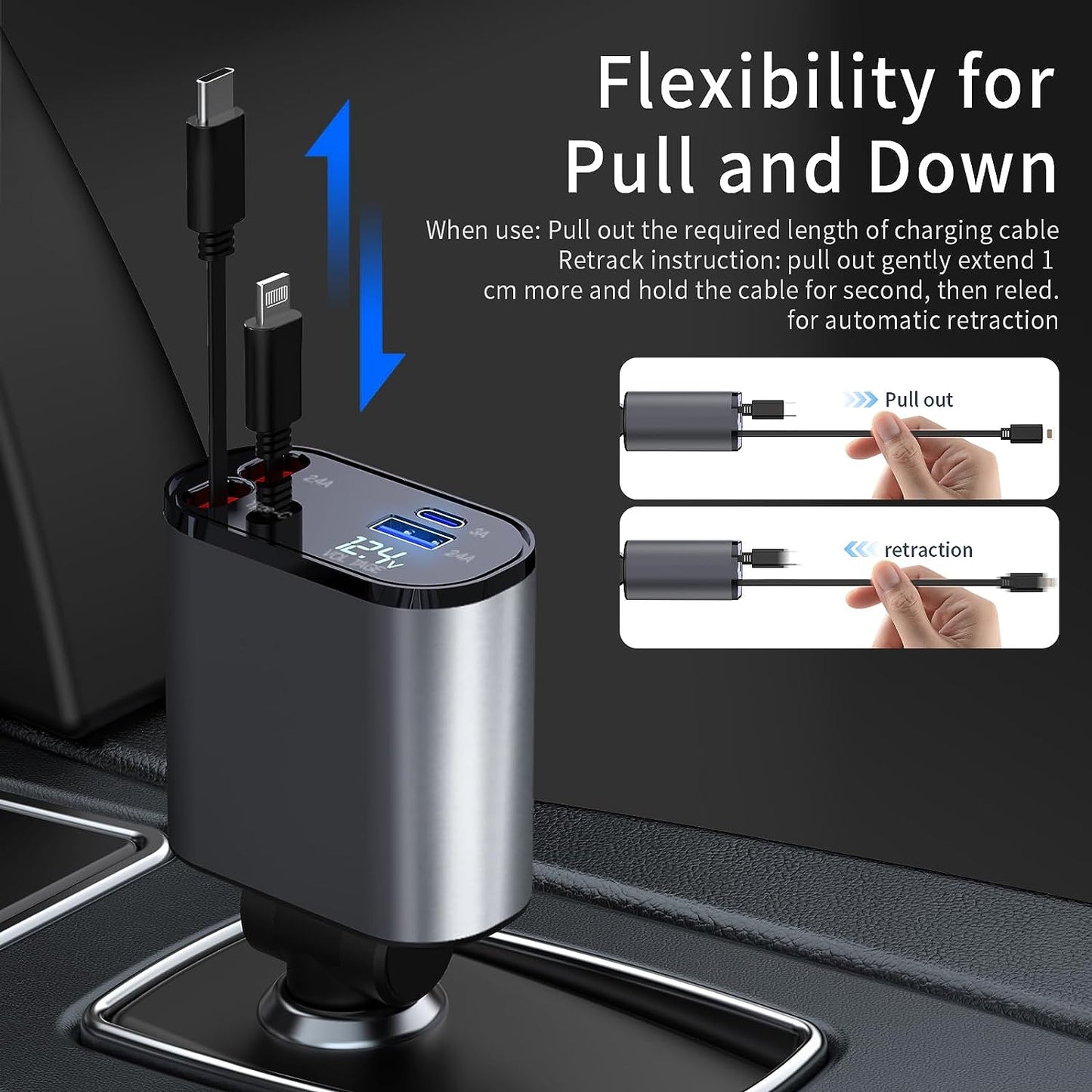 ModernDrive™ Retractable Car Charger – Turn Any Car Into a Tesla Vibe