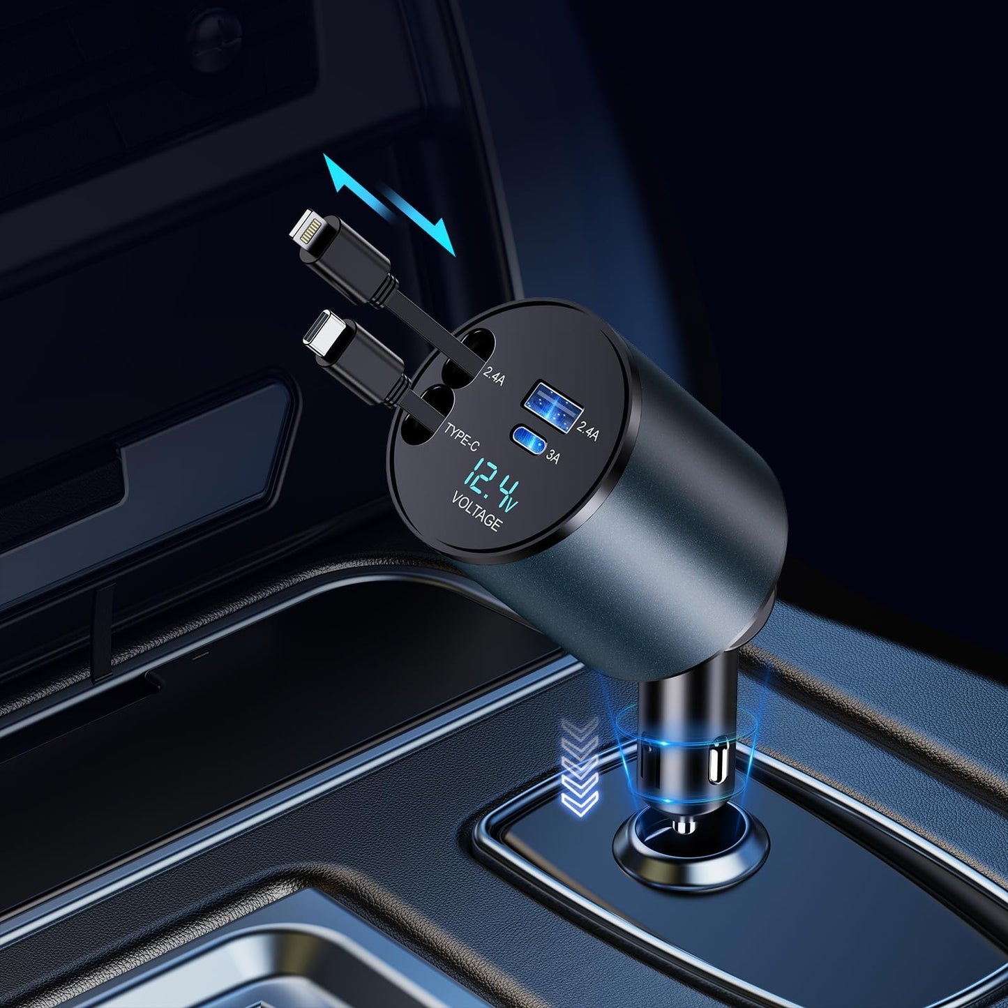 ModernDrive™ Retractable Car Charger – Turn Any Car Into a Tesla Vibe