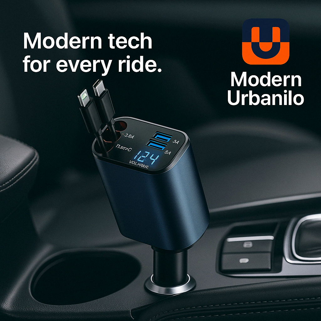 Modern Urbanilo ™ Retractable Car Charger – Turn Any Car Into a Tesla Vibe